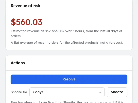 A finding for two discount codes that stack, with revenue at risk and what changed before it